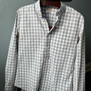 Mens J Crew Factory long sleeve gingham button down shirt size M